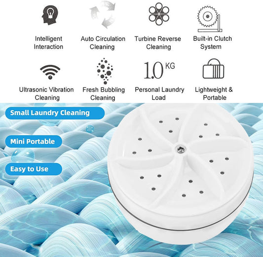 Mini Washing Machine USB Rotating Turbine Portable Washing Machine For Socks Underwear Wash Dishes For Travel Home Business Trip